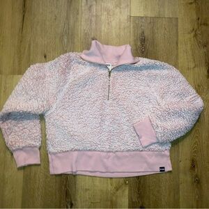 Pink Victoria's Secret Fleece Sweater | half zip pullover | Size Large